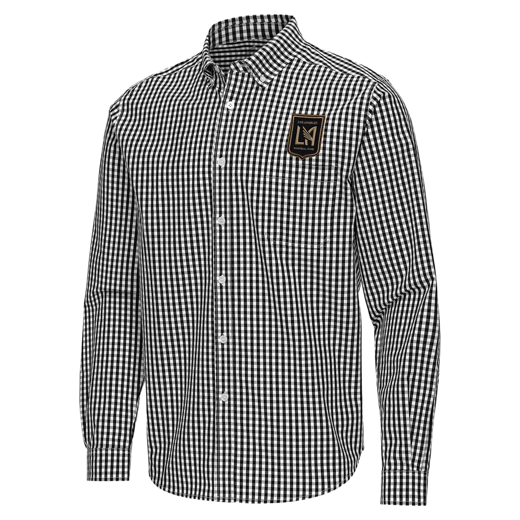 LAFC Antigua Ellis Tri-Blend Long Sleeve Button-Down Shirt - Black