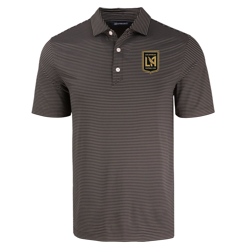 LAFC Cutter & Buck Forge Eco Fine Line Stripe Stretch Recycled Polo - Black