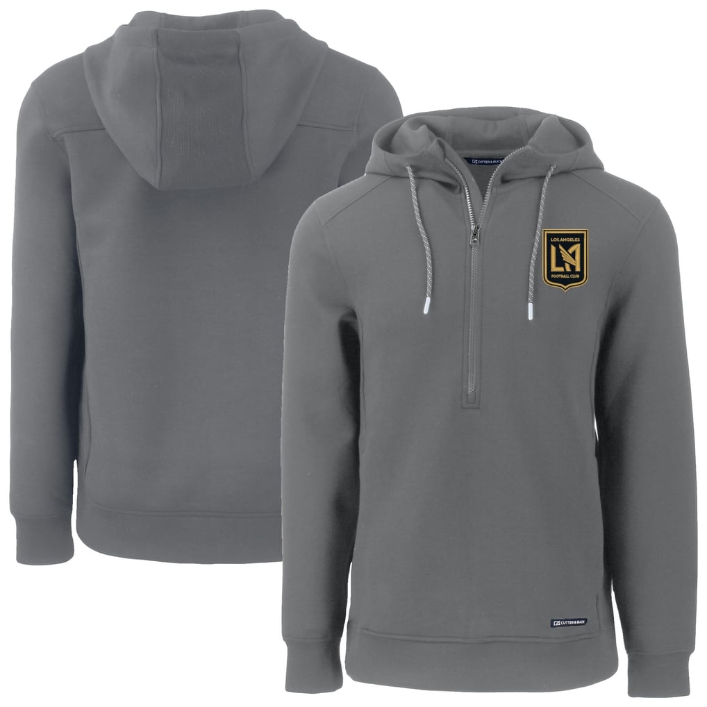 LAFC Cutter & Buck Roam Eco Half-Zip Recycled Pullover Hoodie - Gray