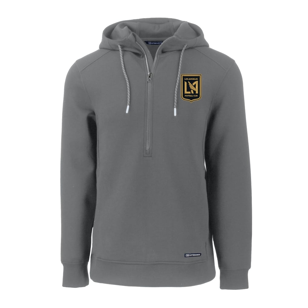 LAFC Cutter & Buck Roam Eco Half-Zip Recycled Pullover Hoodie - Gray