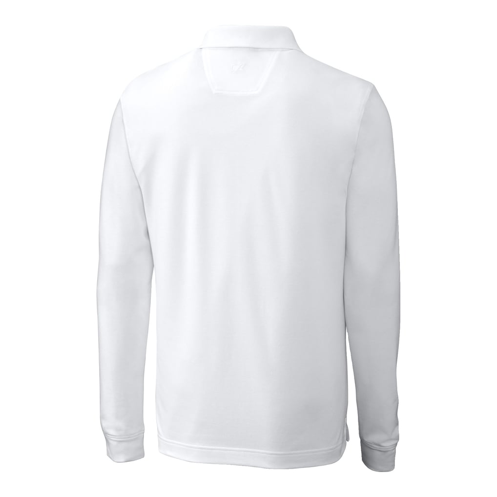 LAFC Cutter & Buck Advantage Eco Tri-Blend Pique Long Sleeve Polo - White