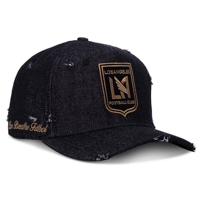 LAFC Live Breathe Futbol Unisex Distressed Snapback Hat - Black