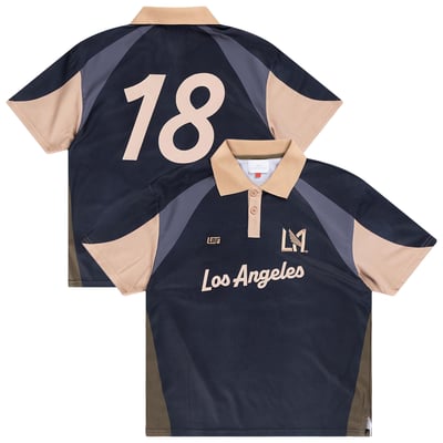 LAFC Live Breathe Futbol Unisex Scrum Mesh Polo - Black