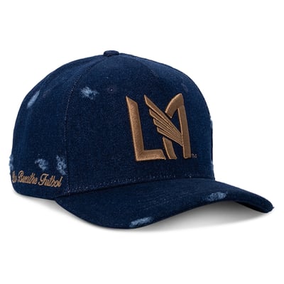 LAFC Live Breathe Futbol Unisex Distressed Snapback Hat - Navy