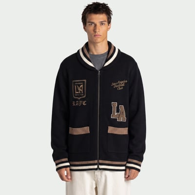 LAFC The Wild Collective Unisex Jacquard Full-Zip Sweater - Black
