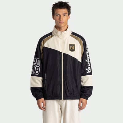 LAFC The Wild Collective Unisex Oversized Full-Zip Track Jacket - Black/Cream
