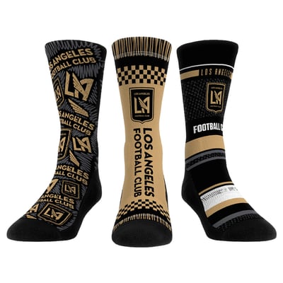  LAFC Rock Em Youth Three-Pack Crew Socks Set - Black