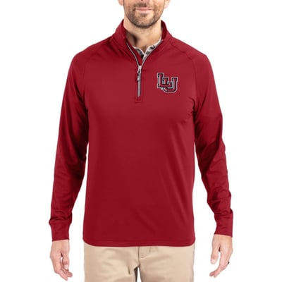  Lamar Cardinals Cutter & Buck Soft Knit Stretch Raglan Quarter-Zip Pullover - Red