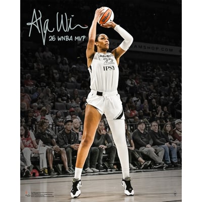 A'ja Wilson Las Vegas Aces Autographed Fanatics Authentic 16" x 20" Shooting Spotlight Photograph with "26 WNBA MVP" Inscription