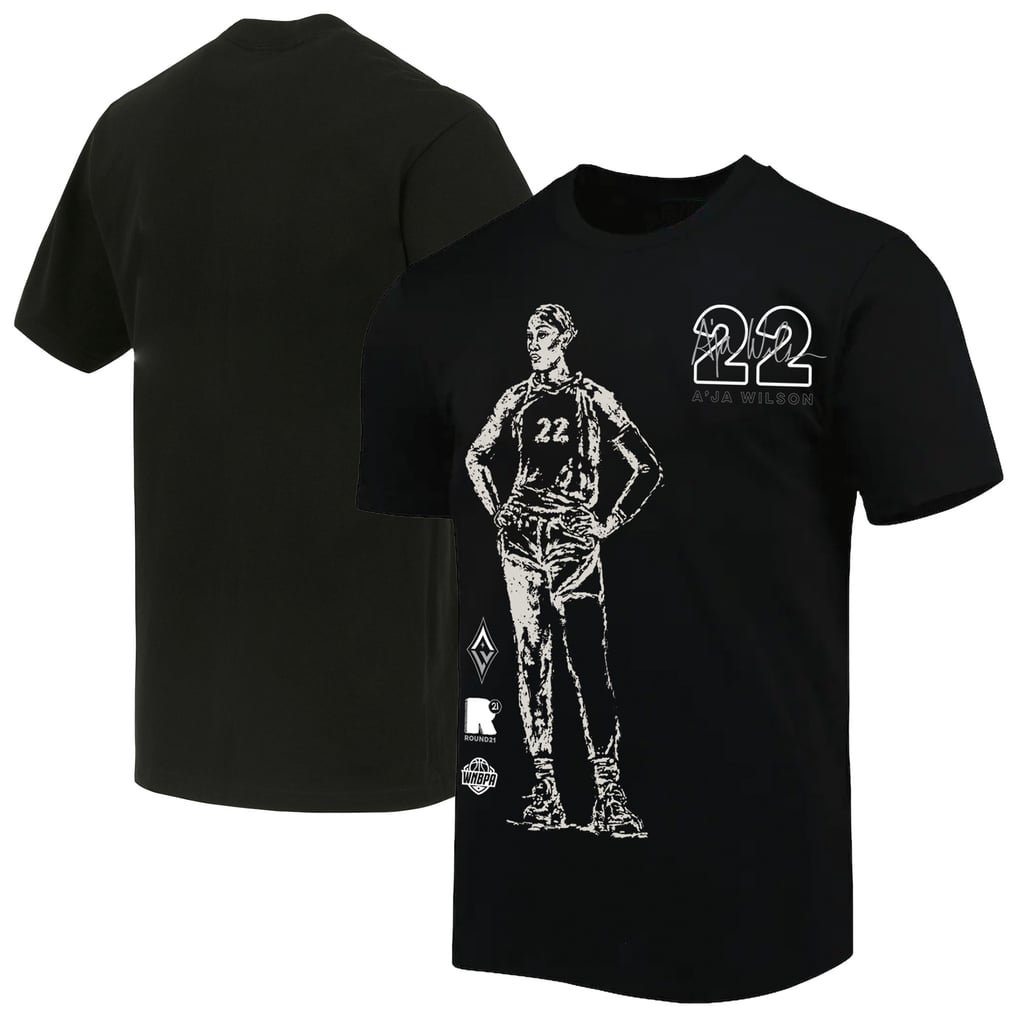 A'ja Wilson Las Vegas Aces round21 Unisex Player T-Shirt - Black