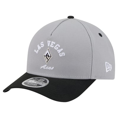 Las Vegas Aces New Era Arch 9FORTY A-Frame M-Crown Adjustable Hat - Silver/Black