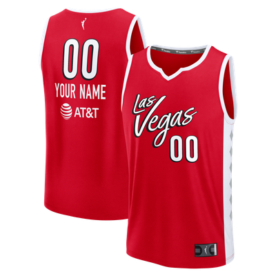 Las Vegas Aces Fanatics Youth Fast Break Custom Jersey - Rebel Edition - Red