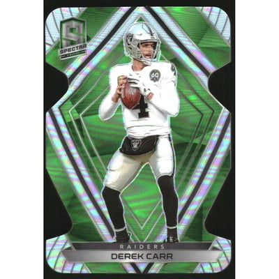 2020 Panini Spectra Neon Green Die Cut #54 Derek Carr