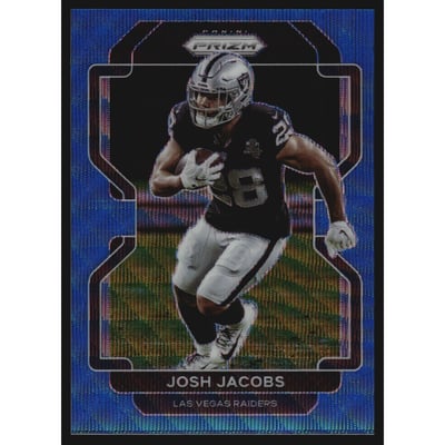 2021 Panini Prizm Prizms Blue Wave #180 Josh Jacobs