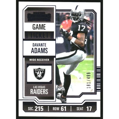 2023 Panini Contenders Game Ticket Blue #53 Davante Adams