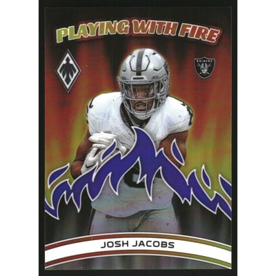 2023 Panini Phoenix Playing with Fire Purple #4 Josh Jacobs