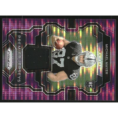 2023 Panini Prizm Premier Jerseys Purple Pulsar #19 Michael Mayer