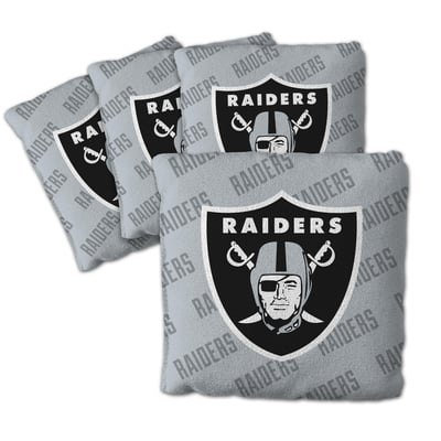 Las Vegas Raiders Fanpoint Four-Piece Cornhole Bag Set