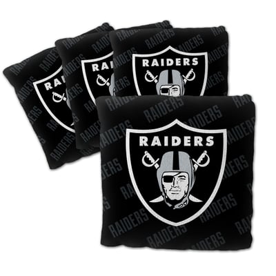 Las Vegas Raiders Fanpoint Four-Piece Cornhole Bag Set