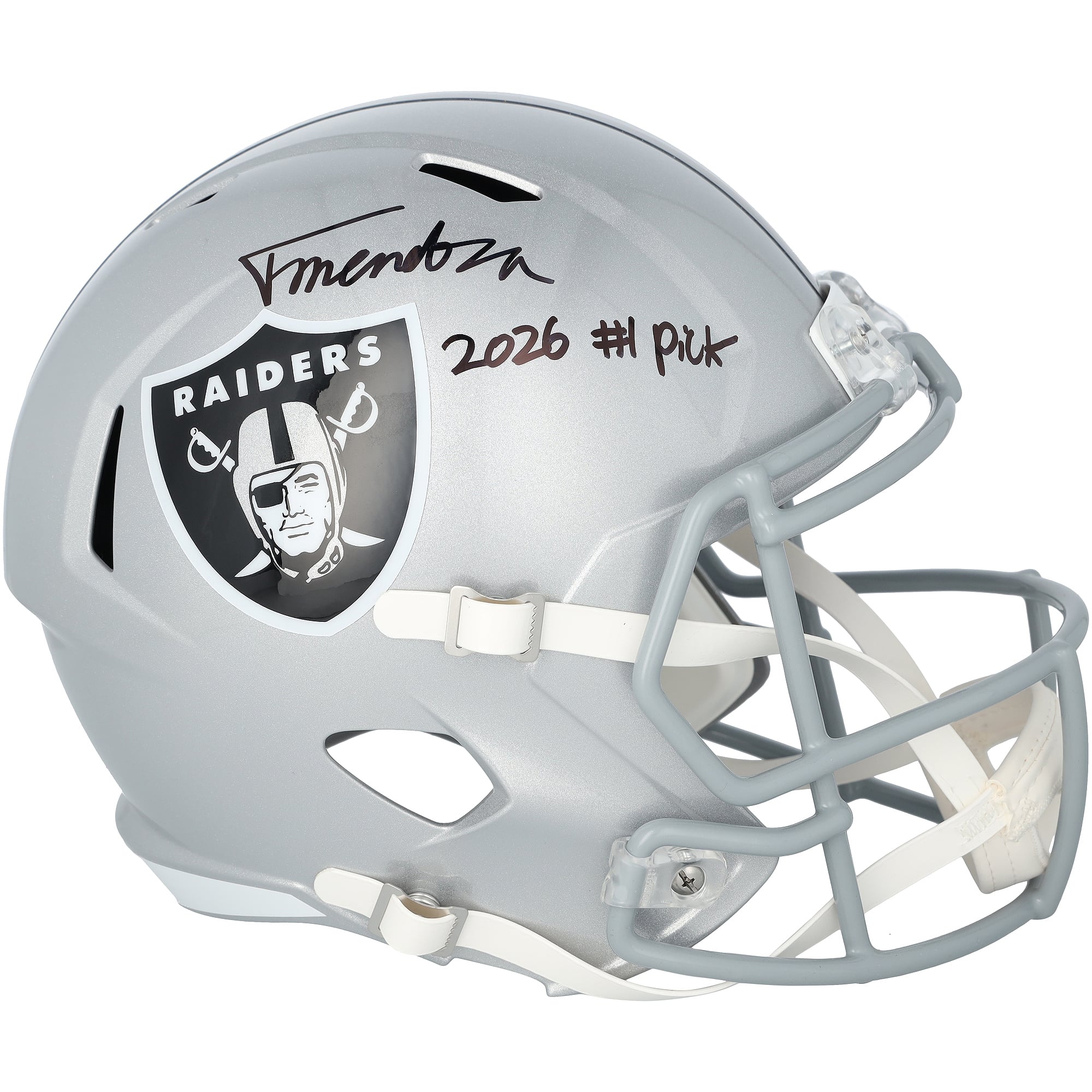Sandy Riddell Fernando Mendoza Las Vegas Raiders Autographed Fanatics Authentic ...