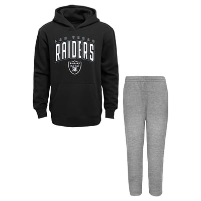 Las Vegas Raiders Outerstuff Infant Step By Step Hoodie & Pants Set - Black/Gray