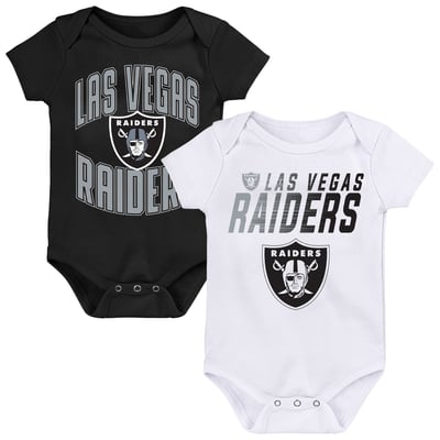 Las Vegas Raiders Outerstuff Infant Snuggle Blitz 2-Pack Bodysuit Set - Black/White