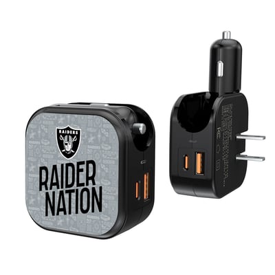 Las Vegas Raiders Keyscaper 2-In-1 USB A/C Charger - Black