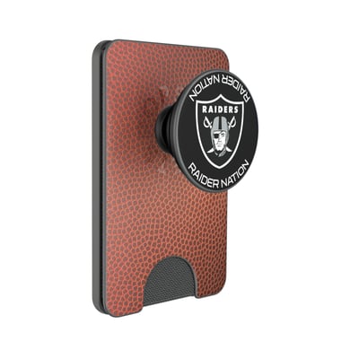 Las Vegas Raiders Keyscaper Football PopSockets Magnetic Wallet