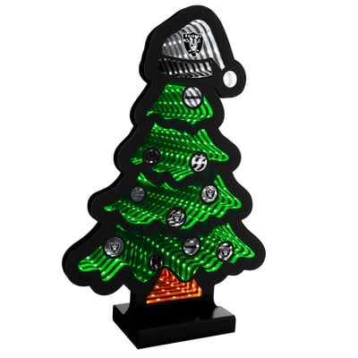 Las Vegas Raiders 12" Christmas Tree LED Infinity Light