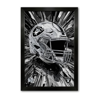 Las Vegas Raiders 14" x 20" Framed Football Helmet Hyper Speed Art Print