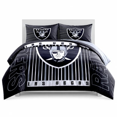 Las Vegas Raiders Logo Brands Momentum 5-Piece Full/Queen Bedding Set