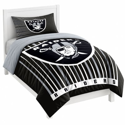 Las Vegas Raiders Logo Brands Momentum Two-Piece Twin Bedding Set