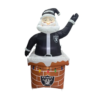 Las Vegas Raiders Logo Brands Santa in Chimney Yard Inflatable