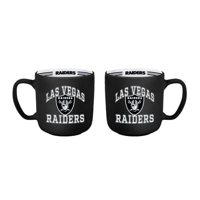 Las Vegas Raiders Logo Brands Two-Piece 15oz. Stripe Mug Set