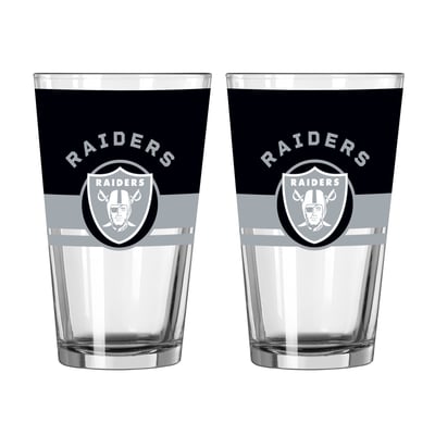 Las Vegas Raiders Logo Brands Two-Piece 16oz. Horizon Pint Glass Set