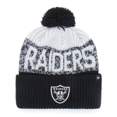  Las Vegas Raiders '47  Bone Chill Cuffed Knit Hat with Pom - Black