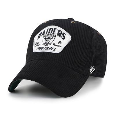 Las Vegas Raiders '47 Throwback Accordia Corduroy MVP Adjustable Hat - Black