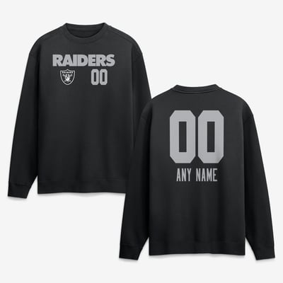 Las Vegas Raiders  Touchdown Wordmark Personalized Name & Number Sweatshirt - Black