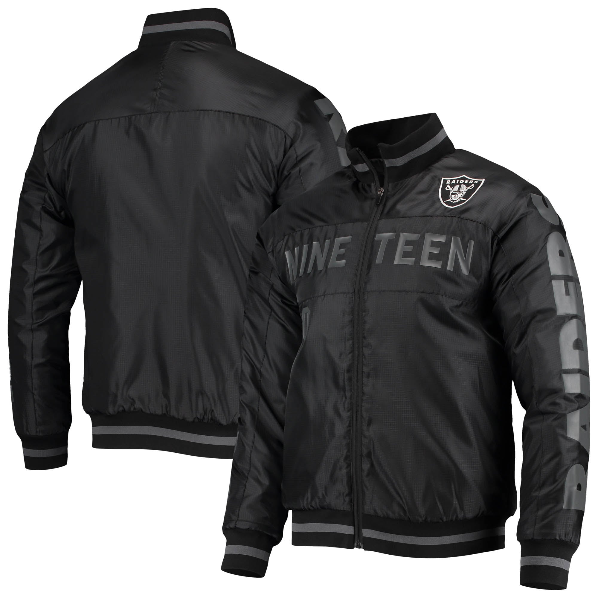 Men's Las Vegas Raiders x The Wild Collective Black Track Full-Zip