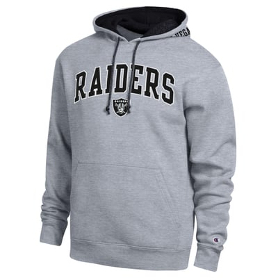  Las Vegas Raiders Champion Contrast Hoodie - Heather Gray/Black