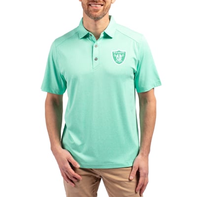 Las Vegas Raiders Cutter & Buck Forge Eco Stretch Recycled Polo - Heather Mint