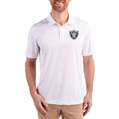 Las Vegas Raiders Cutter & Buck Prospect Textured Stretch Polo - White