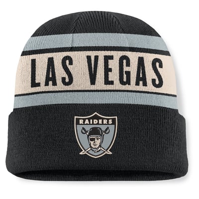 Las Vegas Raiders Fanatics Chip Pass Cuffed Knit Hat - Black