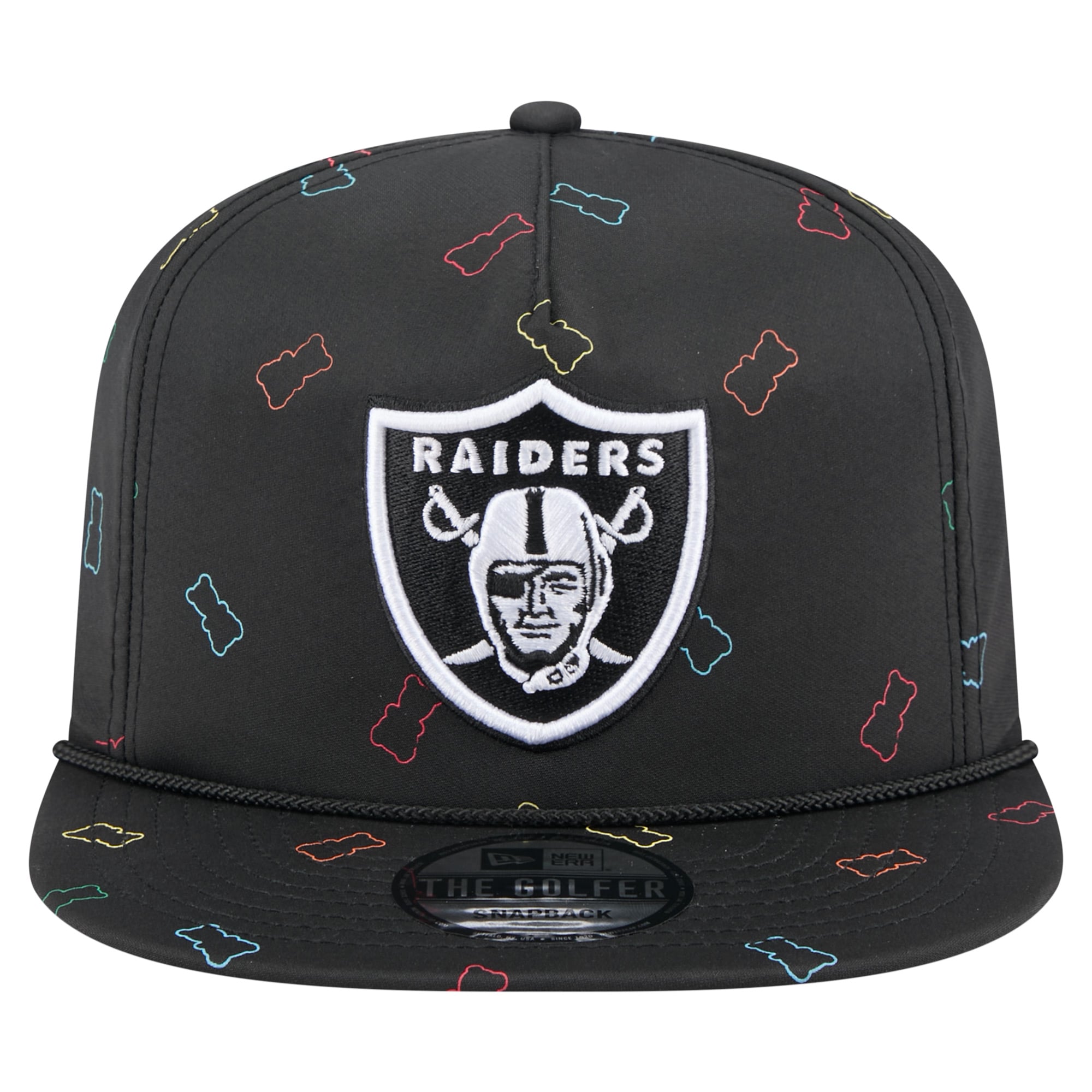 Men's Las Vegas Raiders New Era Black Gummy Golfer Snapback Hat