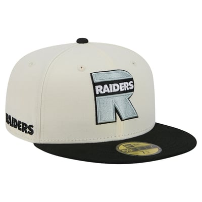 Las Vegas Raiders New Era Deceptor 59FIFTY Fitted Hat - Cream/Black