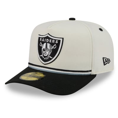 Las Vegas Raiders New Era Vintage A-Frame 59FIFTY Fitted Hat - Cream/Black