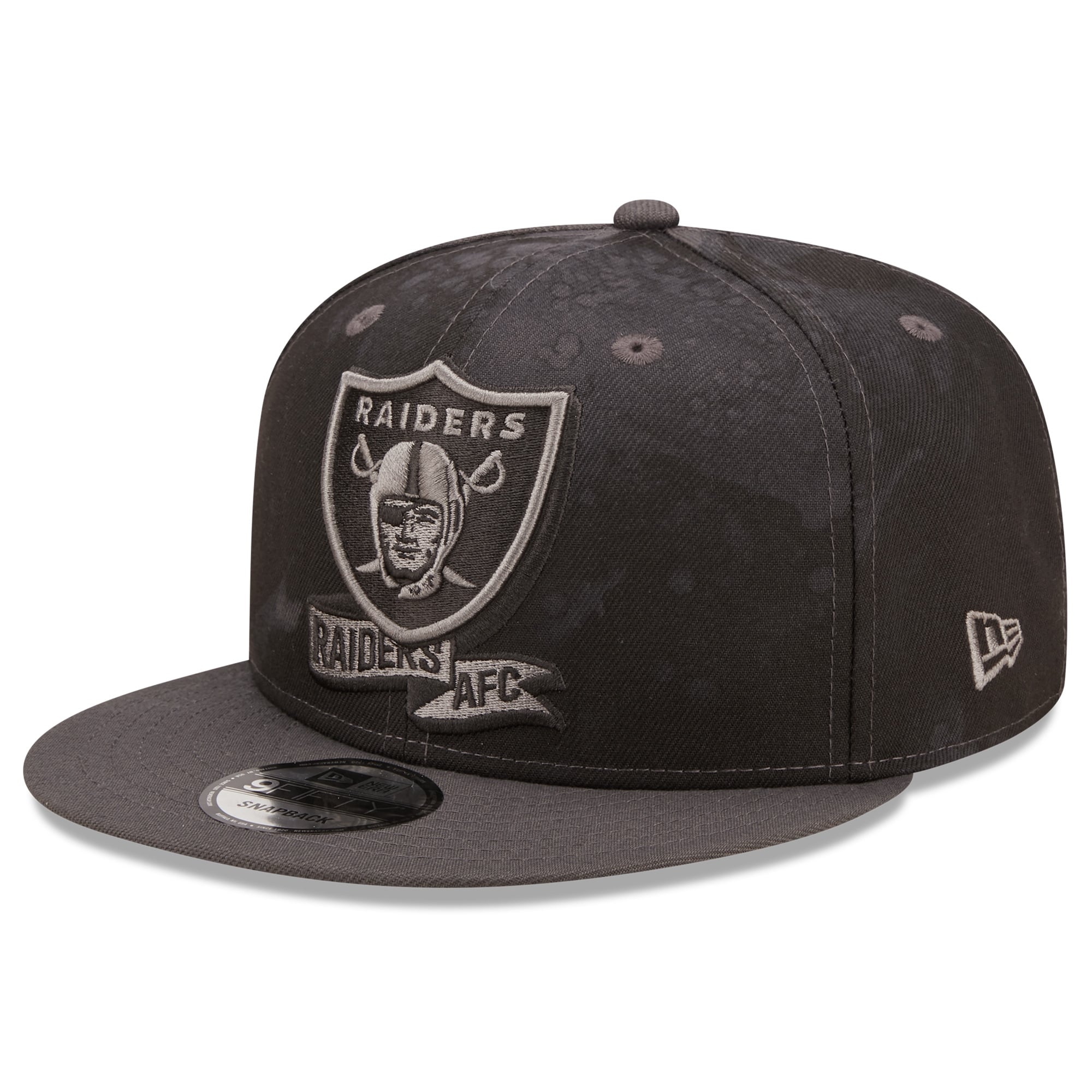 Men's Las Vegas Raiders New Era Gray Ink Dye Tonal 2022 Sideline