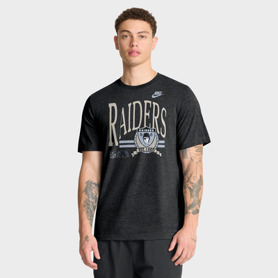 Las Vegas Raiders Nike Rewind Tri-Blend T-Shirt - Heather Black