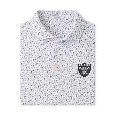 Las Vegas Raiders Peter Millar Kick Off Performance Jersey Polo - Gray