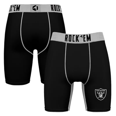  Las Vegas Raiders Rock Em Primary Logo Boxer Briefs - Black